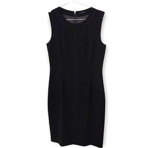 Elie Tahari Womens Dress Sz 8 Black Sleeveless‎ Knee Length Round Neck A line
